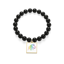 Rainbow Lion Matte Onyx Bracelet