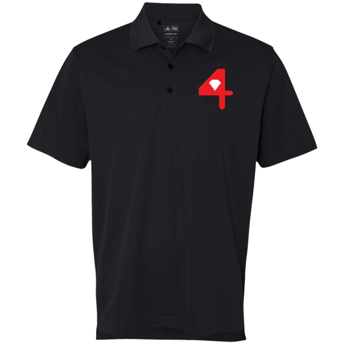 Adidas Red "4" Golf ClimaLite Polo