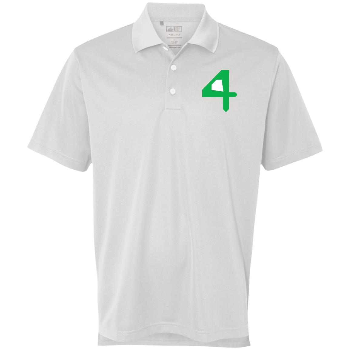 Adidas Green "4" Golf ClimaLite Polo