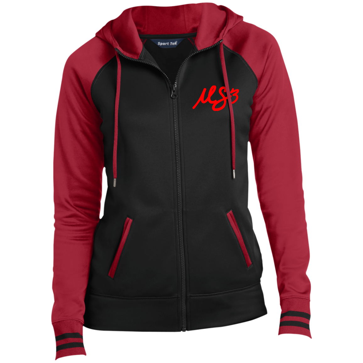 Ladies' "Red MS3" Sport-Wick® Full-Zip Hoodie