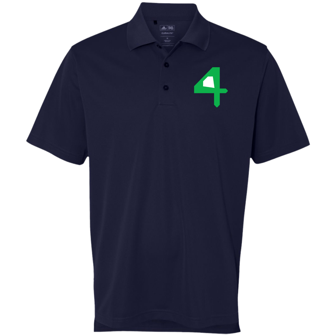 Adidas Green "4" Golf ClimaLite Polo