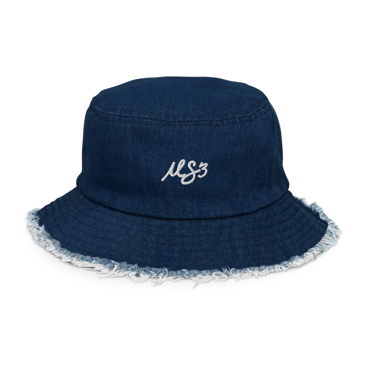 Distressed MS3 Denim Bucket Hat