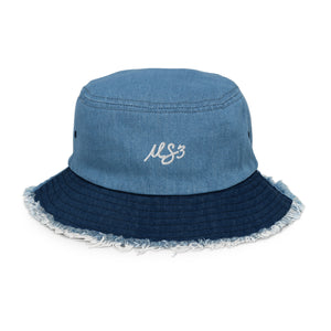 Distressed MS3 Denim Bucket Hat