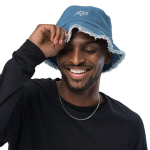 Distressed MS3 Denim Bucket Hat
