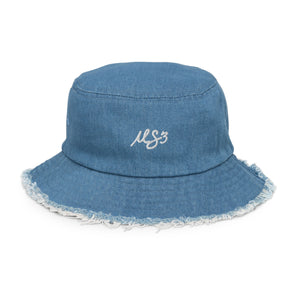 Distressed MS3 Denim Bucket Hat