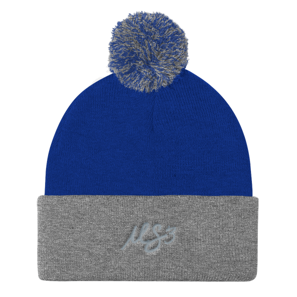 Grey MS3 Pom Pom Hat