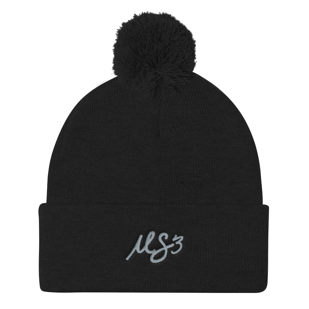 Grey MS3 Pom Pom Hat