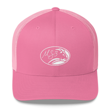 White Oval Lion Trucker Kap