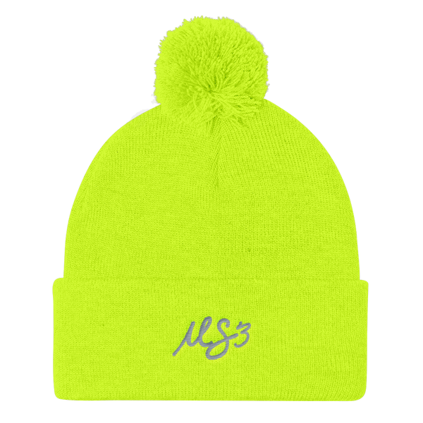 Grey MS3 Pom Pom Hat