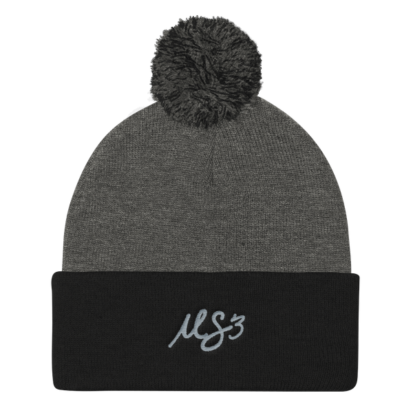 Grey MS3 Pom Pom Hat